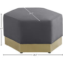 Meridian Marquis Grey Velvet Ottoman IMAGE 9