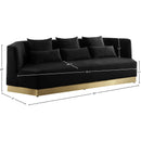 Meridian Marquis Black Velvet Sofa IMAGE 11