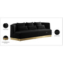 Meridian Marquis Black Velvet Sofa IMAGE 12
