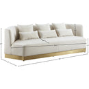 Meridian Marquis Cream Velvet Sofa IMAGE 11