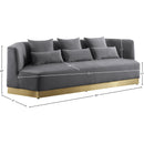 Meridian Marquis Grey Velvet Sofa IMAGE 11