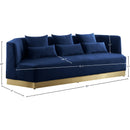 Meridian Marquis Navy Velvet Sofa IMAGE 11