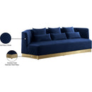 Meridian Marquis Navy Velvet Sofa IMAGE 12