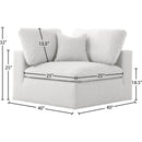 Meridian Serene Cream Linen Textured Fabric Deluxe Comfort Modular Corner Chair IMAGE 5