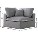 Meridian Serene Grey Linen Textured Fabric Deluxe Comfort Modular Corner Chair IMAGE 5