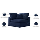 Meridian Serene Navy Linen Textured Fabric Deluxe Comfort Modular Corner Chair IMAGE 6