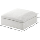 Meridian Serene Cream Linen Textured Fabric Deluxe Comfort Modular Ottoman IMAGE 4