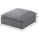 Meridian Serene Grey Linen Textured Fabric Deluxe Comfort Modular Ottoman IMAGE 4