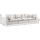 Meridian Serene Cream Linen Textured Fabric Deluxe Comfort Modular Sofa IMAGE 8
