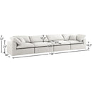 Meridian Serene Cream Linen Textured Fabric Deluxe Comfort Modular Sofa IMAGE 8