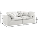 Meridian Serene Cream Linen Textured Fabric Deluxe Comfort Modular Sofa IMAGE 8
