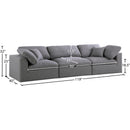 Meridian Serene Grey Linen Textured Fabric Deluxe Comfort Modular Sofa IMAGE 8