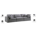 Meridian Serene Grey Linen Textured Fabric Deluxe Comfort Modular Sofa IMAGE 9