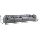 Meridian Serene Grey Linen Textured Fabric Deluxe Comfort Modular Sofa IMAGE 8