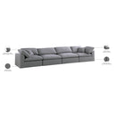Meridian Serene Grey Linen Textured Fabric Deluxe Comfort Modular Sofa IMAGE 9
