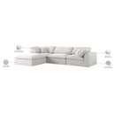 Meridian Serene Cream Linen Textured Fabric Deluxe Comfort Modular Sectional IMAGE 13