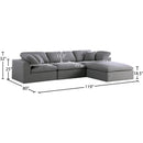 Meridian Serene Grey Linen Textured Fabric Deluxe Comfort Modular Sectional IMAGE 12