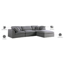 Meridian Serene Grey Linen Textured Fabric Deluxe Comfort Modular Sectional IMAGE 13