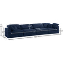 Meridian Serene Navy Linen Textured Fabric Deluxe Comfort Modular Sofa IMAGE 8