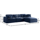 Meridian Serene Navy Linen Textured Fabric Deluxe Comfort Modular Sectional IMAGE 12