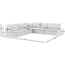 Meridian Serene Cream Linen Textured Fabric Deluxe Comfort Modular Sectional IMAGE 5