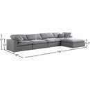 Meridian Serene Grey Linen Textured Fabric Deluxe Comfort Modular Sectional IMAGE 12