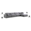 Meridian Serene Grey Linen Textured Fabric Deluxe Comfort Modular Sectional IMAGE 13