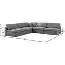 Meridian Serene Grey Linen Textured Fabric Deluxe Comfort Modular Sectional IMAGE 5