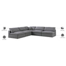Meridian Serene Grey Linen Textured Fabric Deluxe Comfort Modular Sectional IMAGE 6