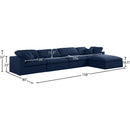 Meridian Serene Navy Linen Textured Fabric Deluxe Comfort Modular Sectional IMAGE 11