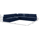 Meridian Serene Navy Linen Textured Fabric Deluxe Comfort Modular Sectional IMAGE 5