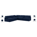 Meridian Serene Navy Linen Textured Fabric Deluxe Comfort Modular Sectional IMAGE 6