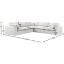 Meridian Serene Cream Linen Textured Fabric Deluxe Comfort Modular Sectional IMAGE 7