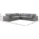 Meridian Serene Grey Linen Textured Fabric Deluxe Comfort Modular Sectional IMAGE 7