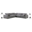 Meridian Serene Grey Linen Textured Fabric Deluxe Comfort Modular Sectional IMAGE 8