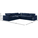 Meridian Serene Navy Linen Textured Fabric Deluxe Comfort Modular Sectional IMAGE 7