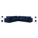 Meridian Serene Navy Linen Textured Fabric Deluxe Comfort Modular Sectional IMAGE 8