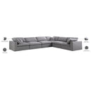 Meridian Serene Grey Linen Textured Fabric Deluxe Comfort Modular Sectional IMAGE 11
