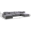 Meridian Serene Grey Linen Textured Fabric Deluxe Comfort Modular Sectional IMAGE 6