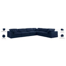 Meridian Serene Navy Linen Textured Fabric Deluxe Comfort Modular Sectional IMAGE 11