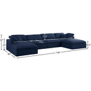 Meridian Serene Navy Linen Textured Fabric Deluxe Comfort Modular Sectional IMAGE 8
