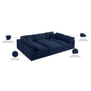 Meridian Serene Navy Linen Textured Fabric Deluxe Comfort Modular Sectional IMAGE 10
