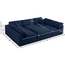 Meridian Serene Navy Linen Textured Fabric Deluxe Comfort Modular Sectional IMAGE 9