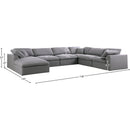 Meridian Serene Grey Linen Textured Fabric Deluxe Comfort Modular Sectional IMAGE 10