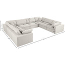 Meridian Serene Cream Linen Textured Fabric Deluxe Comfort Modular Sectional IMAGE 9