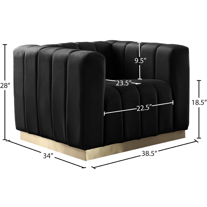 Meridian Marlon Black Velvet Chair IMAGE 8