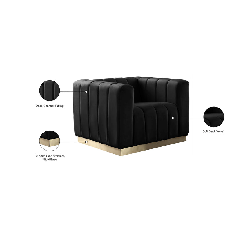 Meridian Marlon Black Velvet Chair IMAGE 9