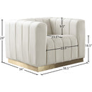 Meridian Marlon Cream Velvet Chair IMAGE 8