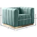 Meridian Marlon Mint Velvet Chair IMAGE 8