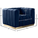 Meridian Marlon Navy Velvet Chair IMAGE 8